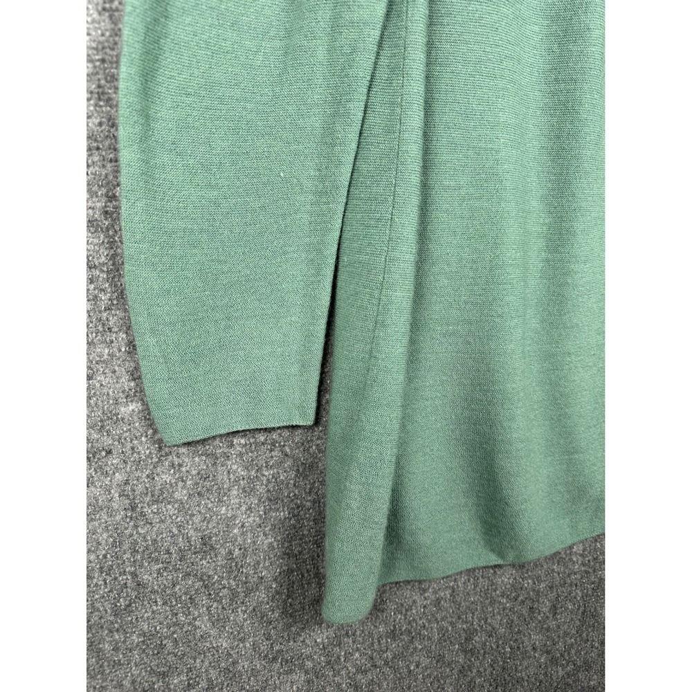 J. Jill Merino Wool Women L Green Tunic Sweater Minimalist Quiet Luxury Washable - Picture 6 of 8